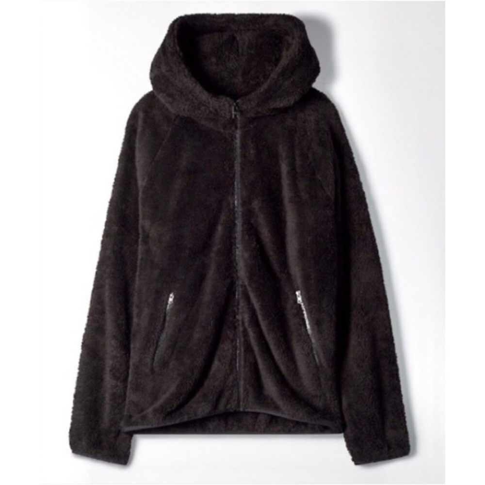 TNA fuzzy zip up teddy hoodie S